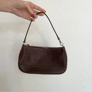 vintage coach brown leather mini shoulder bag